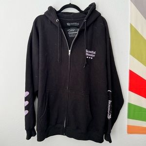 Beautiful disaster zip up hoodie